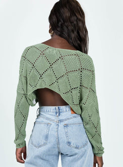 Otto Sweater Khaki Princess Polly  Cropped 