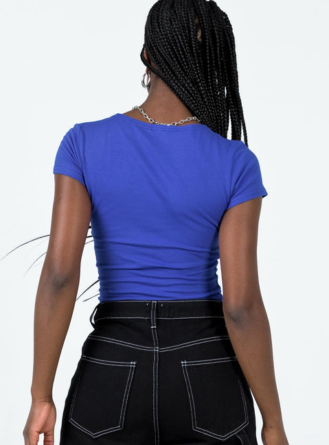 product Princess Polly Short Sleeves Square Neck  Polly Denim Club Tee Blue