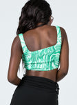 back view of model wearing Princess Polly Lewis Top Green 