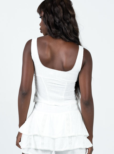 product Princess Polly Sleeveless Square Neck  Cheyla Top White