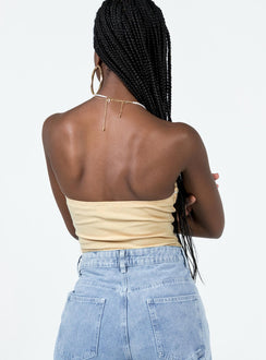 back view of model wearing Princess Polly Aston Strapless Bodysuit Cream Sleeveless Sweetheart 