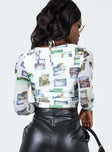 back view of model wearing Princess Polly Picture This Top White 