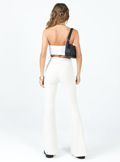 back view of model wearing Princess Polly Carolina Pants Cream 