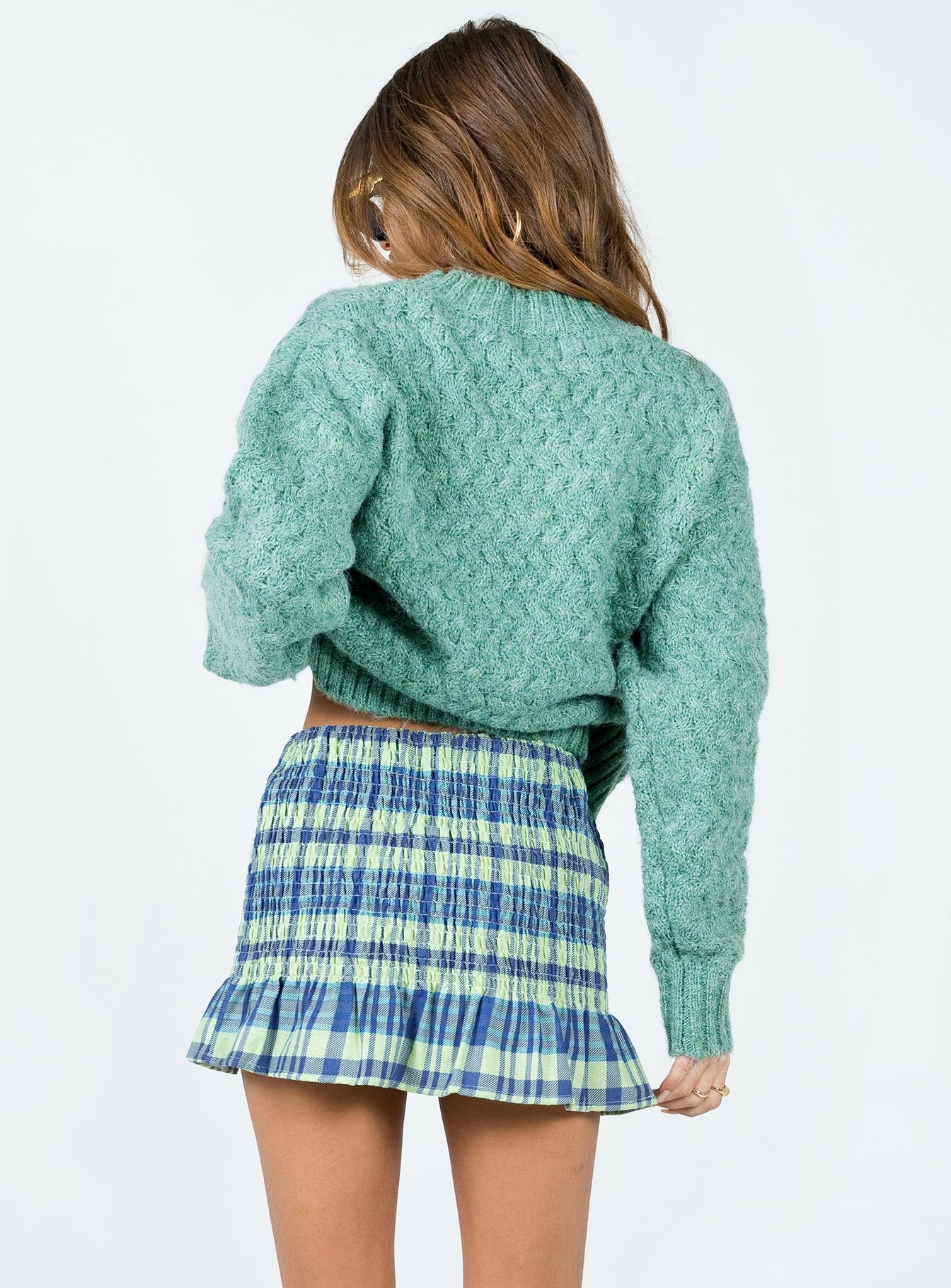 Motel Tylee Skirt Colourpop Check Blue