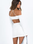 Princess Polly Sweetheart Neckline  Clarence Off Shoulder Mini Dress White
