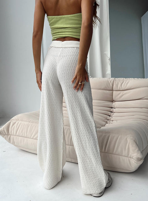 product Princess Polly High Waisted Pants High Waisted Pants  Omari Knit Pants White