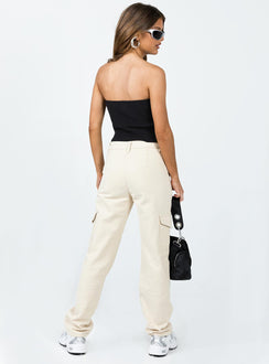 product Princess Polly High Waisted Pants  Courtside Cargo Pants Beige