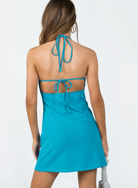 product Princess Polly Asymmetric Neckline  Blanco Mini Dress Blue