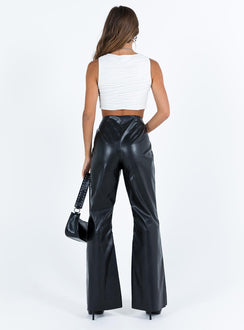 product Princess Polly High Waisted Pants  Valla Faux Leather Flare Pants Black