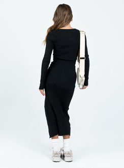 product Princess Polly High Neck  Fitro Long Sleeve Maxi Dress Black