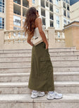 product Ferguson Parachute Maxi Skirt Khaki Princess Polly  Midi Skirts 