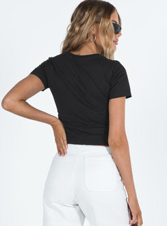 product Princess Polly Short Sleeves High Neck  JGR & STN Faster Baby Tee Black