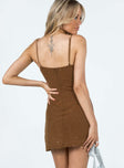 Princess Polly Sweetheart Neckline  Feels Like Summer Mini Dress Brown