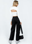 Front view of model wearing  front Princess Polly High Waisted Pants High Waisted Pants High Waisted Pants High Waisted Pants  Anteo Pants Black