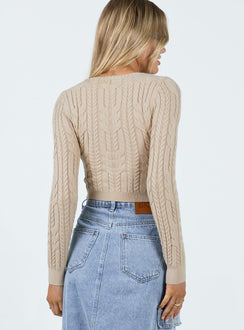 Mccarthy Sweater Beige Princess Polly  Cropped 