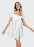 Princess Polly Square Neck  Alaya Mini Dress White