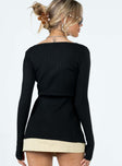 product Princess Polly Full Sleeves Square Neck  Wild Love Knit Onyx