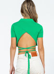 back view of model wearing Princess Polly Reynolds Top Green 