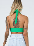 back view of model wearing Princess Polly Shiloh Top Green 