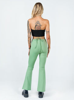 back view of model wearing Princess Polly Nancy Pants Sage 