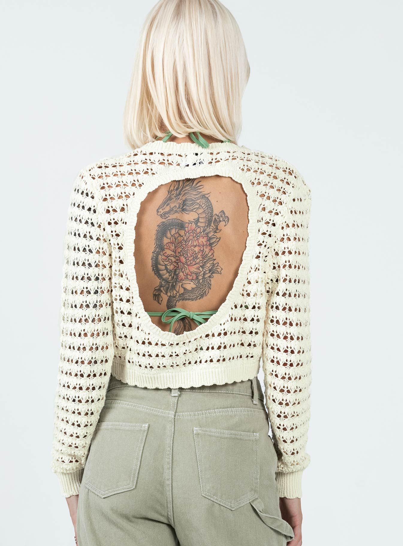 Robbie Sweater Cream Princess Polly  Cropped 