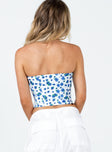 product Princess Polly Sleeveless Sweetheart  In The Moment Strapless Top White / Blue