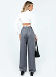 product Princess Polly High Waisted Pants  Higgins Pants Grey Pinstripe