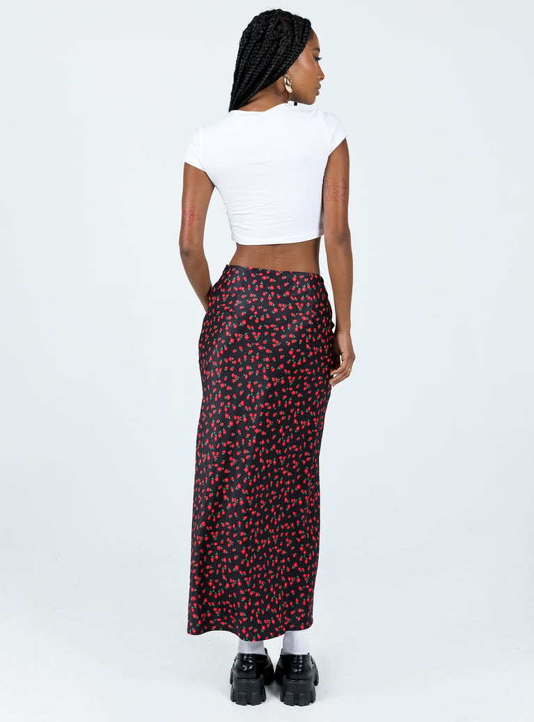 Jodie Maxi Skirt Black Floral