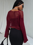 The Kennedy Sweater Burgundy Princess Polly  Cropped 