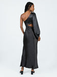 Princess Polly Asymmetric Neckline  Karter Maxi Dress Black