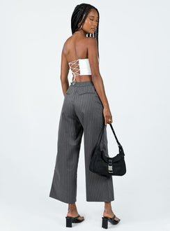 product Princess Polly High Waisted Pants  Montez Pants Grey Pinstripe
