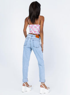 back view of model wearing Princess Polly Philadelphia Skinny Denim Jeans High Waisted 