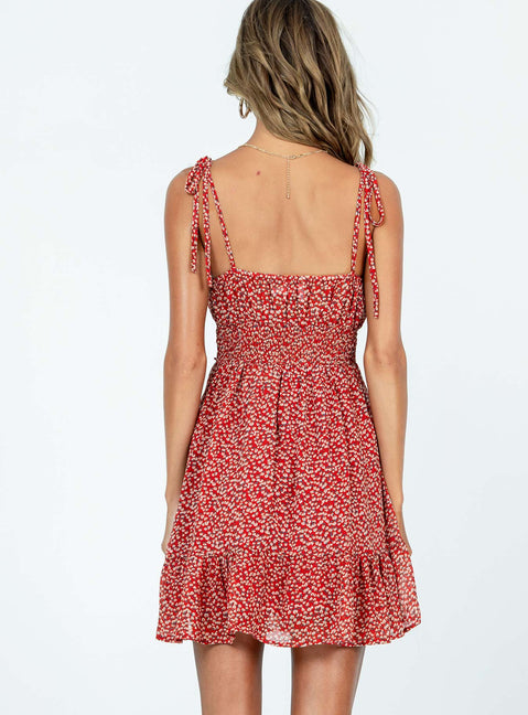 product Princess Polly Square Neck  The Bonnie Mini Dress Maroon