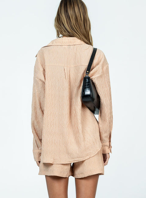 2 piece set Button up shirt  High waisted shorts  Hook & zip fastening  Belt looped waist 