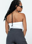 back view of model wearing Princess Polly Keala Strapless Bodysuit White Sleeveless straight 