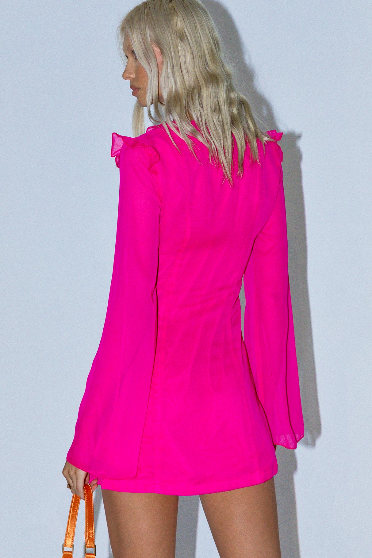 back view of model wearing Princess Polly Lucca Mini Dress Pink 