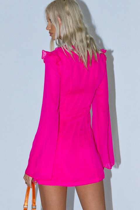 back view of model wearing Princess Polly Lucca Mini Dress Pink 
