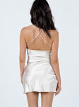 Princess Polly  Ali Draped Asymmetric Mini Dress Champagne