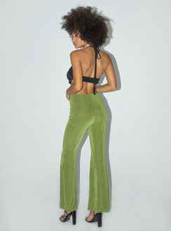 back view of model wearing Princess Polly Abi Pants Green 
