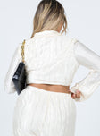 back view of model wearing Princess Polly Talissa Long Sleeve Top White 