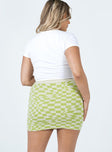 back view of model wearing Princess Polly Renata Mini Skirt Green 