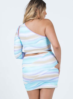 back view of model wearing Princess Polly Josie Marble Mini Skirt Multi 