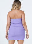 back view of model wearing Princess Polly Jennie Mini Dress Purple 