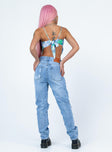 back view of model wearing Princess Polly Rheannon Straight Leg Denim Jeans High Waisted 