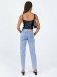 back view of model wearing Princess Polly Almer√≠a Denim Jeans High Waisted 