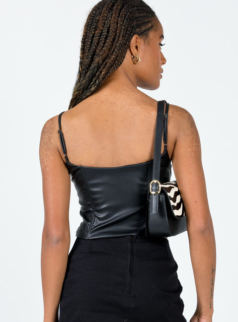 back view of model wearing Princess Polly Palmerston Top Black 