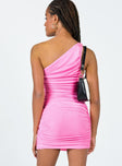 back view of model wearing Princess Polly The Goddess Mini Dress Pink 