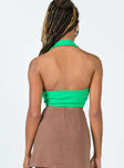 back view of model wearing Princess Polly Santana Top Green 