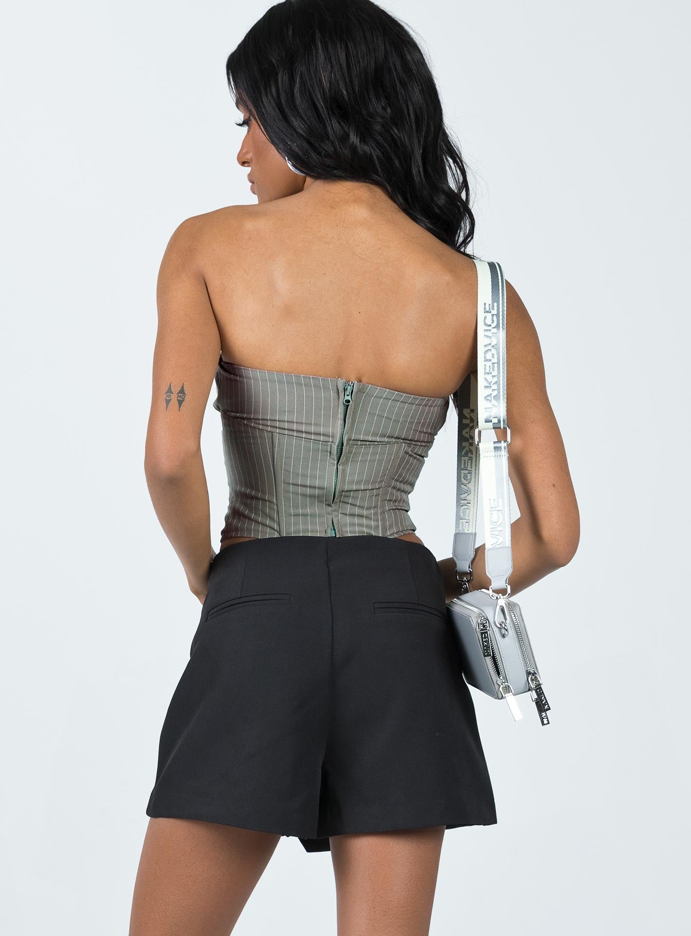 Black skort Invisible zip fastening at side