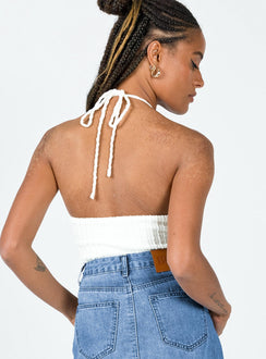 back view of model wearing Princess Polly Donte Bodysuit White Sleeveless Crew Neck 